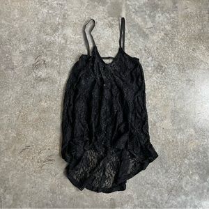 Black Floral Lace Hi-Low Sheer Tank or Dress from Nordstrom